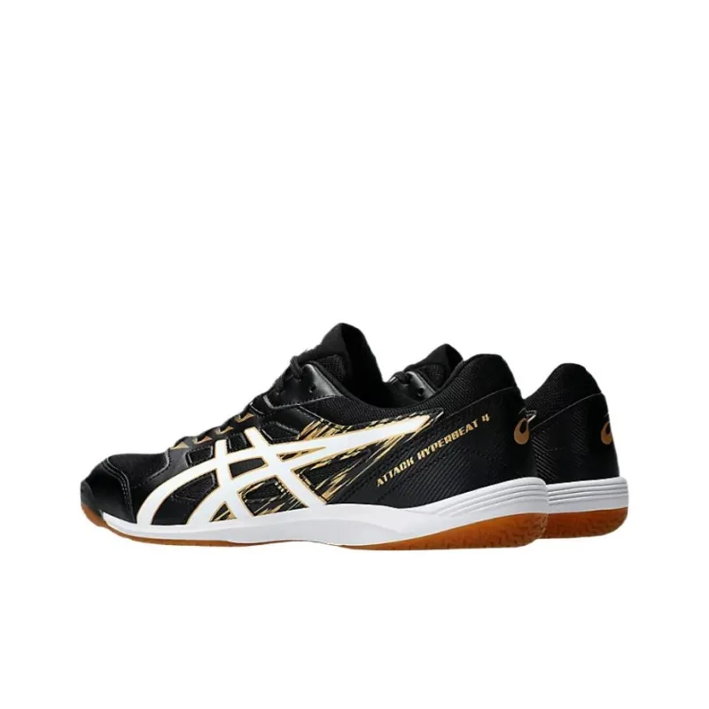 Asics Attack Hyperbeat 4 Wear Resistant Functionality Low Top Table Tennis Shoes Men's Black White-1