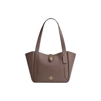COACH Hadley Leather Tote Bag, Shopping Bag, Shoulder Bag Large Size Women's Dark Brown