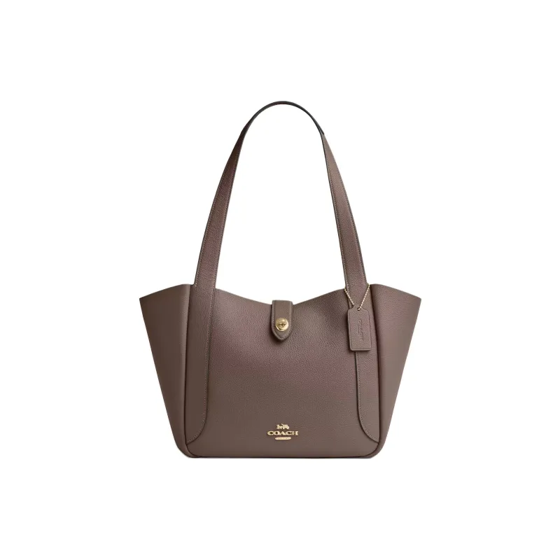COACH Hadley Leather Tote Bag, Shopping Bag, Shoulder Bag Tubas Women's Dark Brown-0