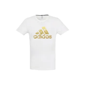 Adidas Set-in Sleeve T-Shirt Men's White With Gold Logo