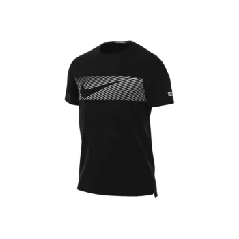 Nike Dri FIT UV Short Sleeve Running Top T Shirt Men's Black