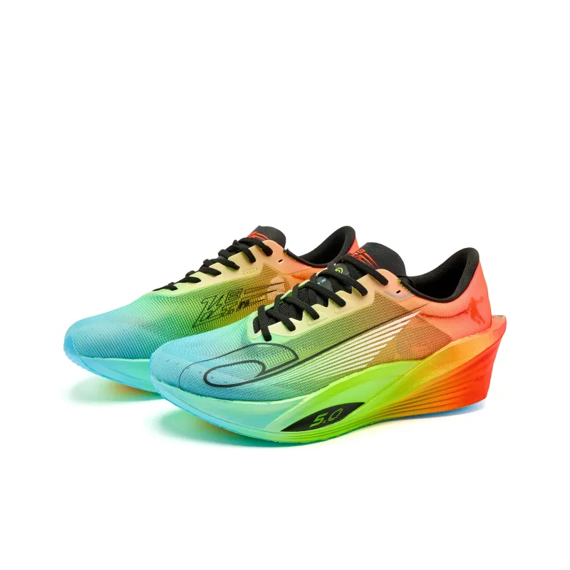 QIAODAN Phantom PB5.0 Running Shoes Women's Low Top Flame Red Cirrus Blue-2