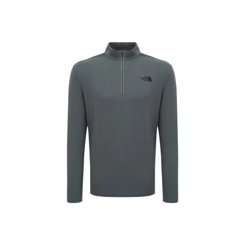 THE NORTH FACE Ice Day L/S Zip Tee T Shirt Men's Gray