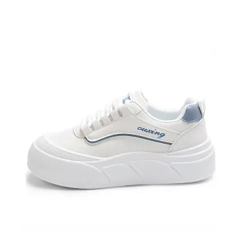 BBMTR Skateboard Shoes Women's Low Top White Blue/Khaki