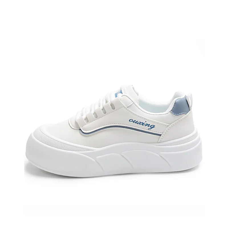 BBMTR Skateboard Shoes Women's Low Top White Blue/Khaki-0