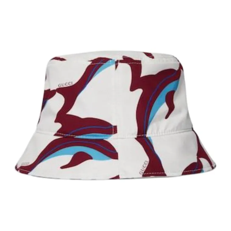 GUCCI 100% Cotton, Canvas, Viscose Bucket Hats Unisex White-2