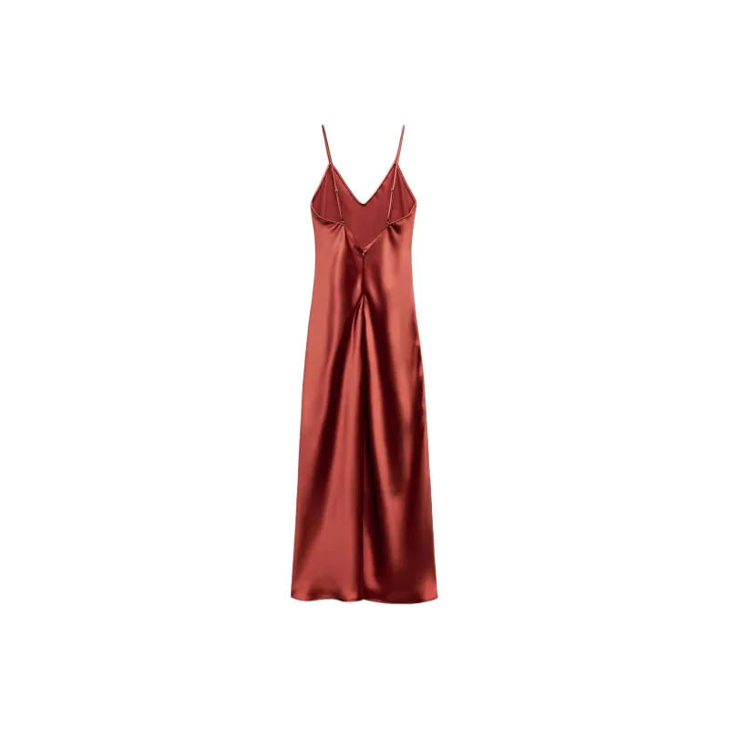 ZARA Slip Dresses Women's Red-1