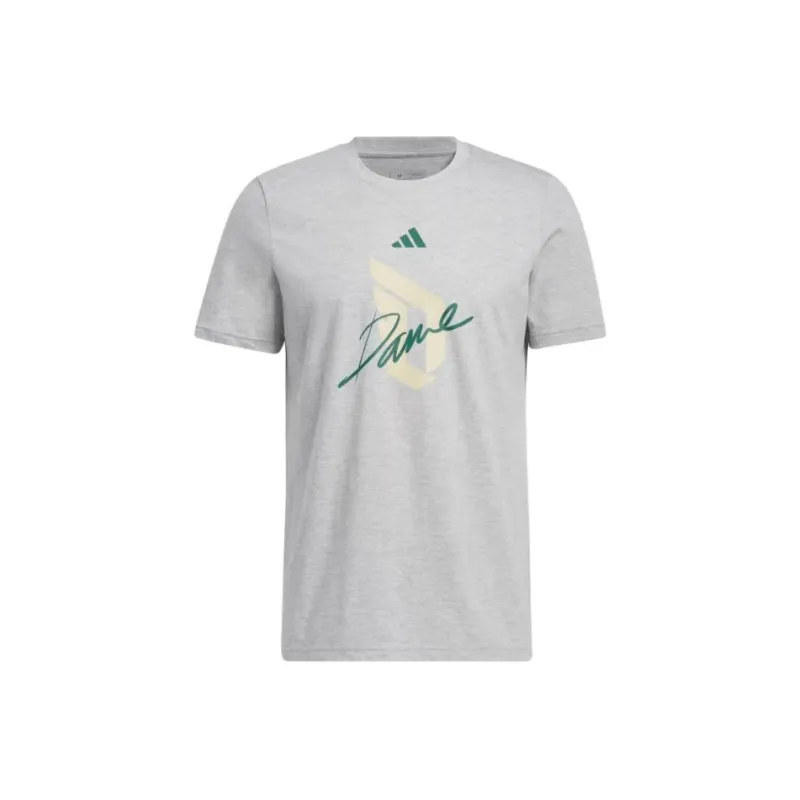 Adidas Dame Logo T T-Shirt Men's Gray-0