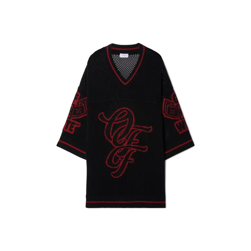 OFF WHITE Varsity Knitted mesh T shirt-0