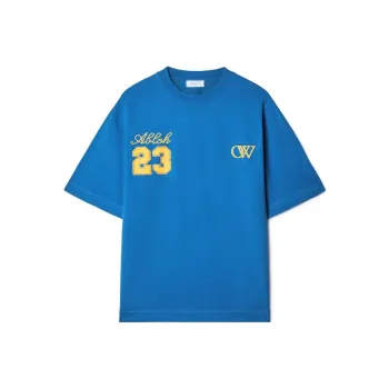 OFF WHITE FW23 T Shirt Loose Fit Unisex Blue