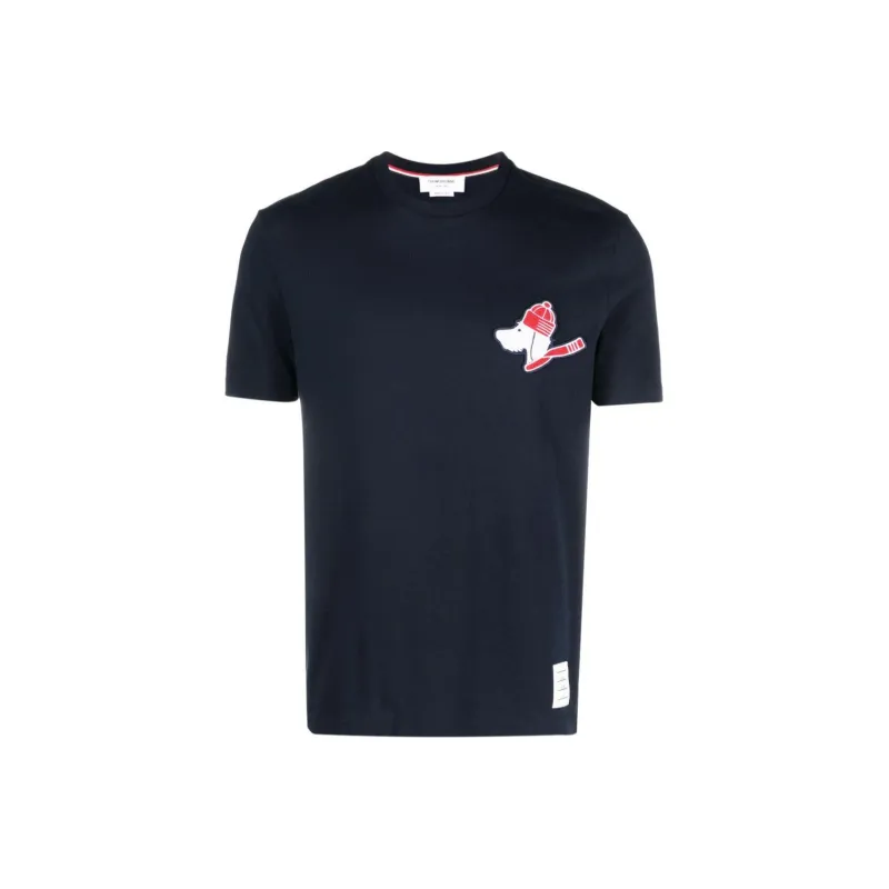 THOM BROWNE Hector Patch Crewneck T Shirt-0