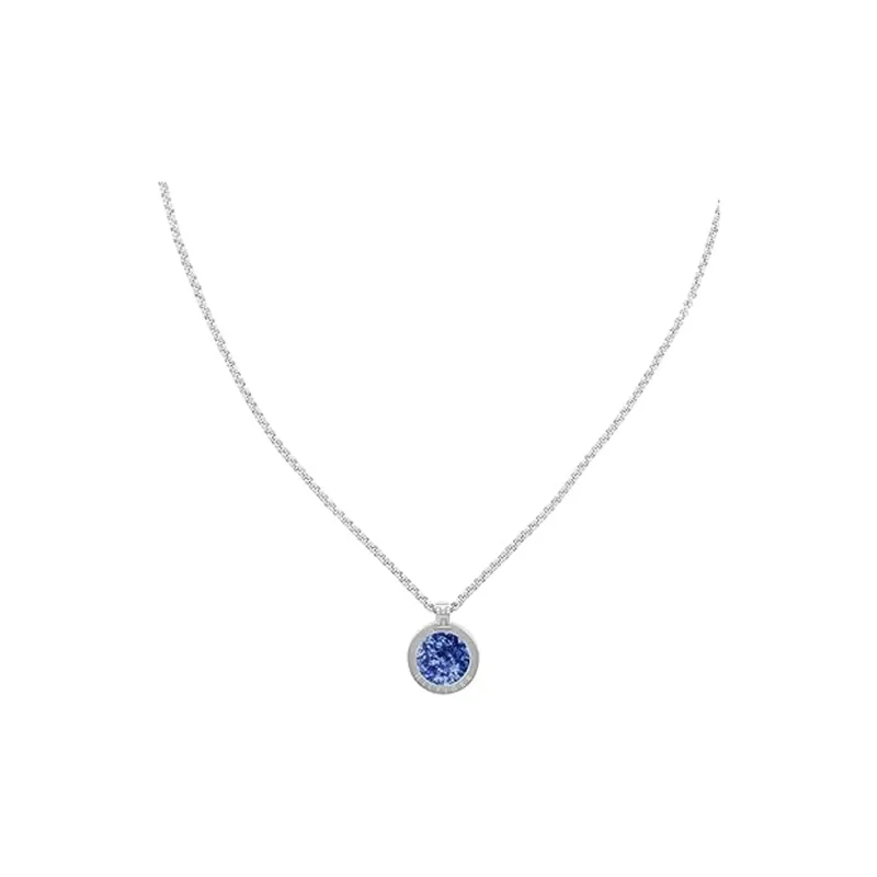 Tommy Hilfiger Stainless Steel Cubic Sodium Diamond Necklaces Women's Silver-0