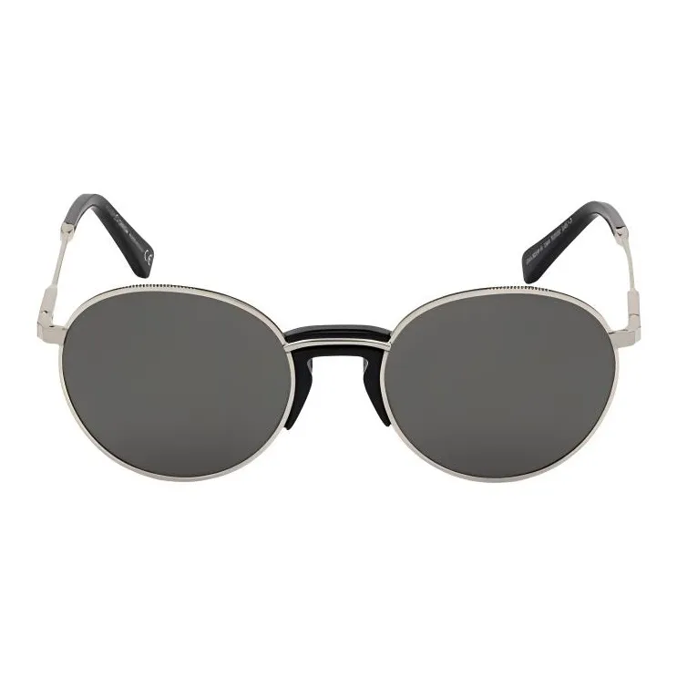 OMEGA Metal Round Sunglasses Men's Silver-1