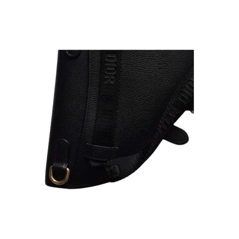DIOR Saddle Cow Leather Saddle Bag Crossbody Bag Waist Small Size Unisex Black-3