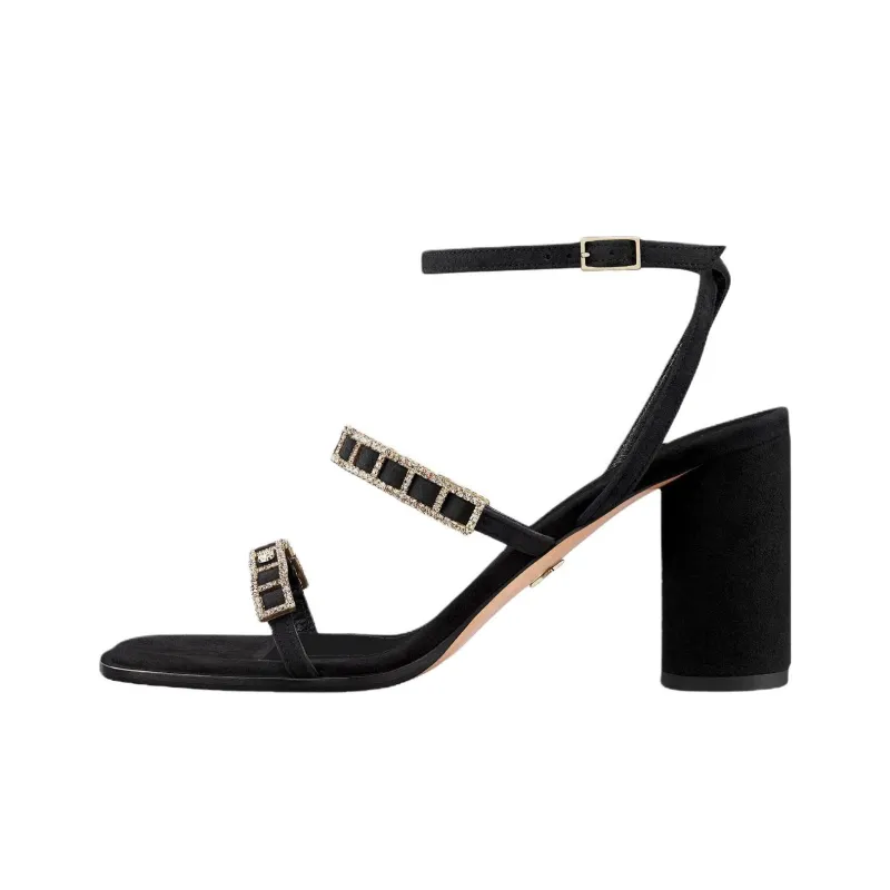 DIOR Diorissime One Strap Sandals 8cm Women's Black-0