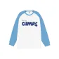 White Body with Light Blue Sleeves