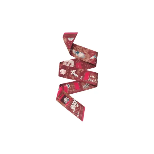 CARTIER Silk Hair Bands Unisex Red