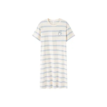 JINXU Nightgown Women's Light Blue