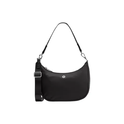 Lululemon Fabric Shoulder Bag Crossbody Bag Small Size Women's Black
