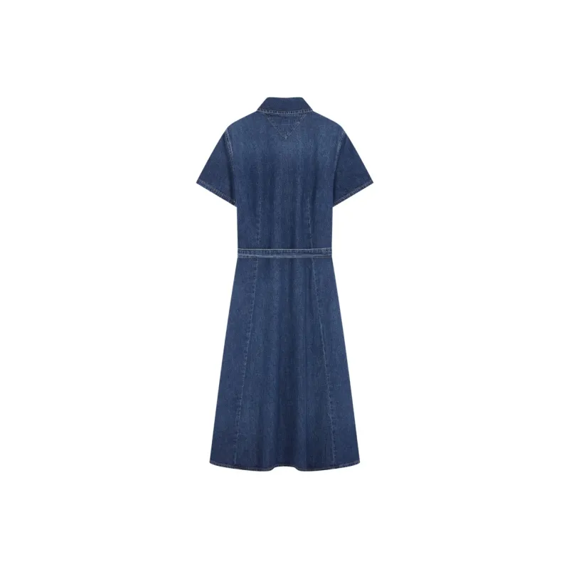 Tommy Hilfiger Short Sleeved Dresses Women's Denim Blue-1