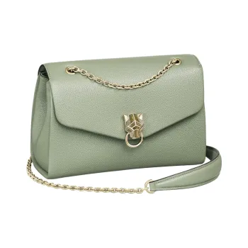 CARTIER Grained Calfskin Crossbody Bag Shoulder Bag Small Size Women's Sage Green