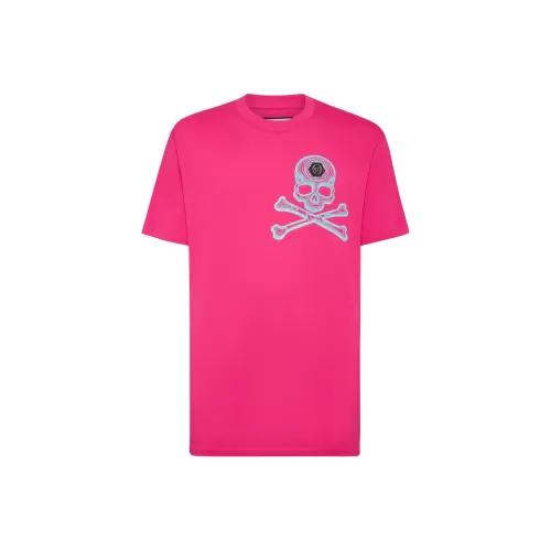 PHILIPP PLEIN T-Shirt Round Neck Ss Skull Bones T-Shirt Men's Pink