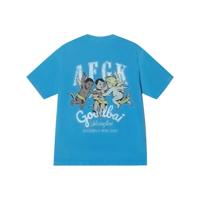 Good Bai X AFGK GOODBAI Co branded Model T Shirts Unisex Blue-0
