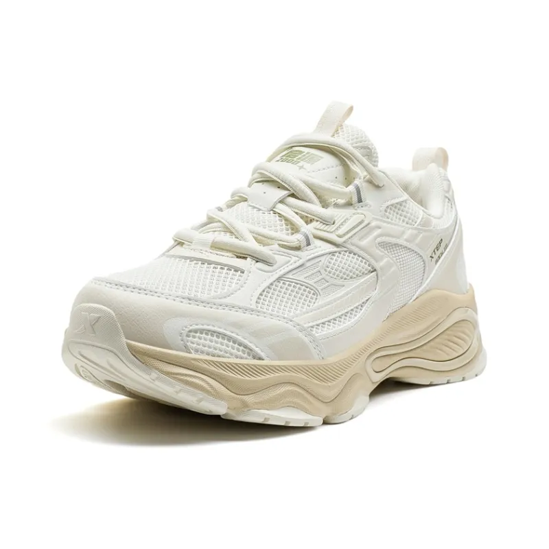 XTEP Breathable Anti Slip And Wear Resistant Low Top Casual Shoes Men's Ecru-1