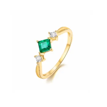 Luxury Beads Emerald Rings Women's