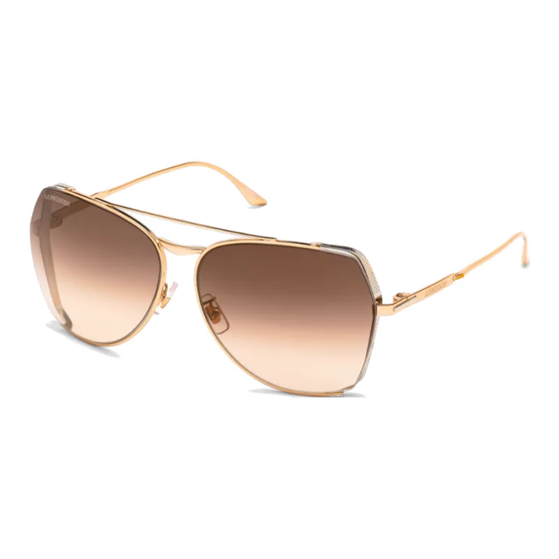 LONGINES Gold Plated Aviator Sunglasses Women's Gold-0