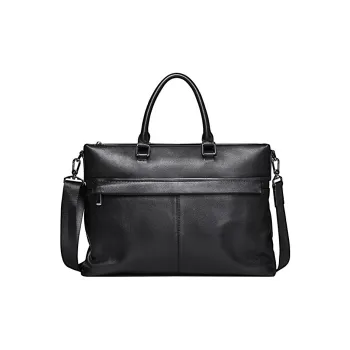 SEPTWOLVES Cow Leather Handbag Large Size Men's Black