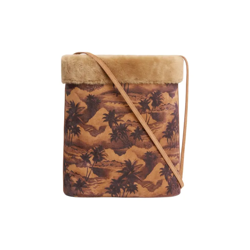 CELINE Suede Bucket Bags Crossbody Bag Shoulder Bag Men's Brown-2