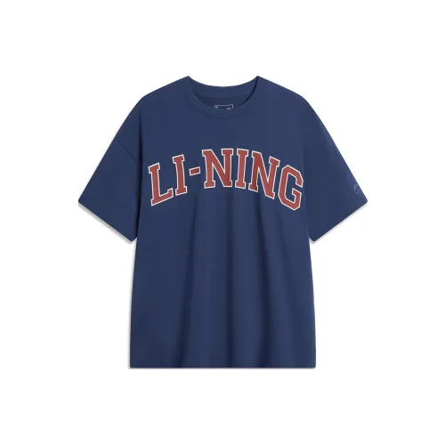 LiNing Sports Life Collection T Shirt Unisex Dark Ship Blue