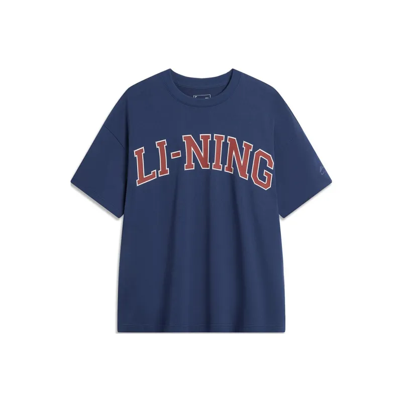 LiNing Sports Life Collection T Shirt Unisex Dark Ship Blue-0