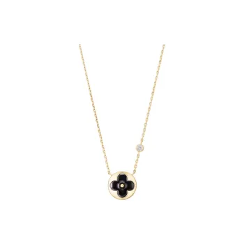 LOUIS VUITTON 18K Gold, Agate, Diamond, Gemstone Necklaces Unisex Black
