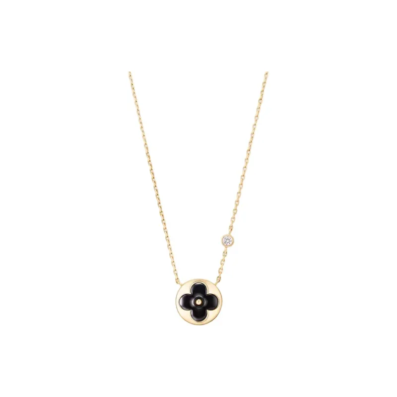LOUIS VUITTON 18K Gold, Agate, Diamond, Gemstone Necklaces Unisex Black-0