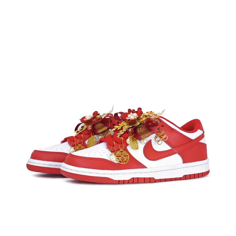 Nike Dunk Anti Slip Wear Resistant Low Top Skateboard Shoes Unisex Red-2