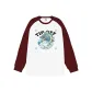 White Body with Burgundy Sleeves