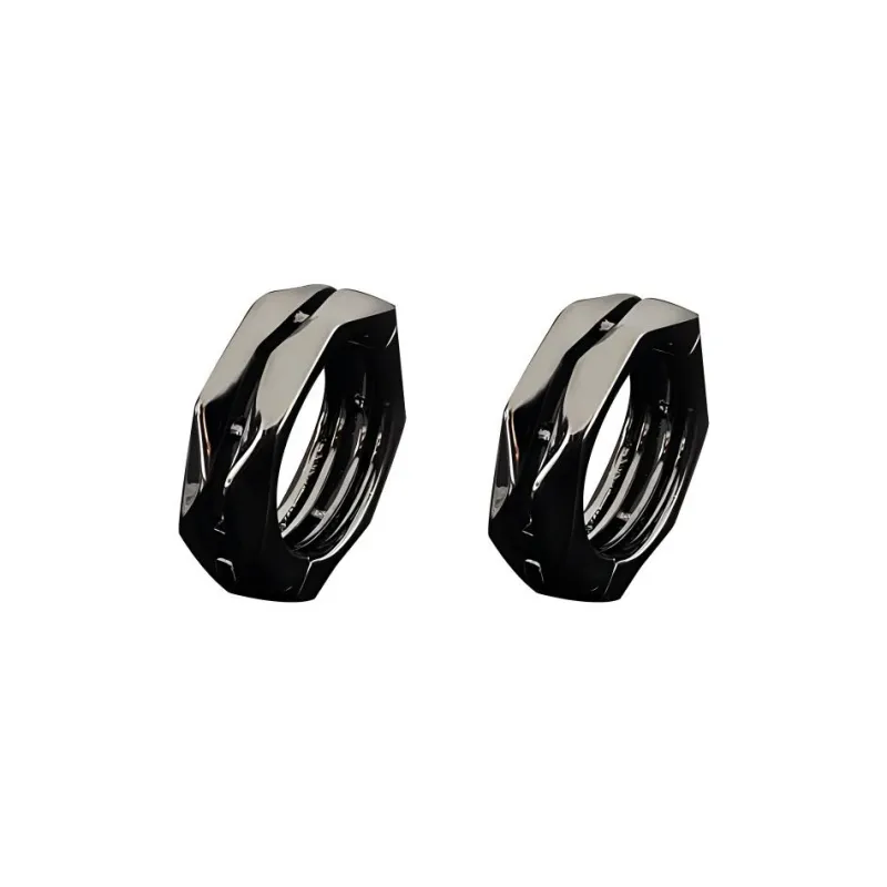 QIANFANGDAHUANGYE Titanium Steel Clip On Earrings Men's-4