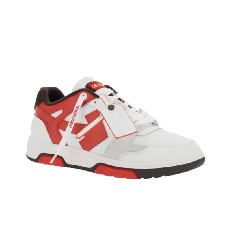 OFF WHITE Out Of Office Low Top Skateboard Shoes Men's Red White-1