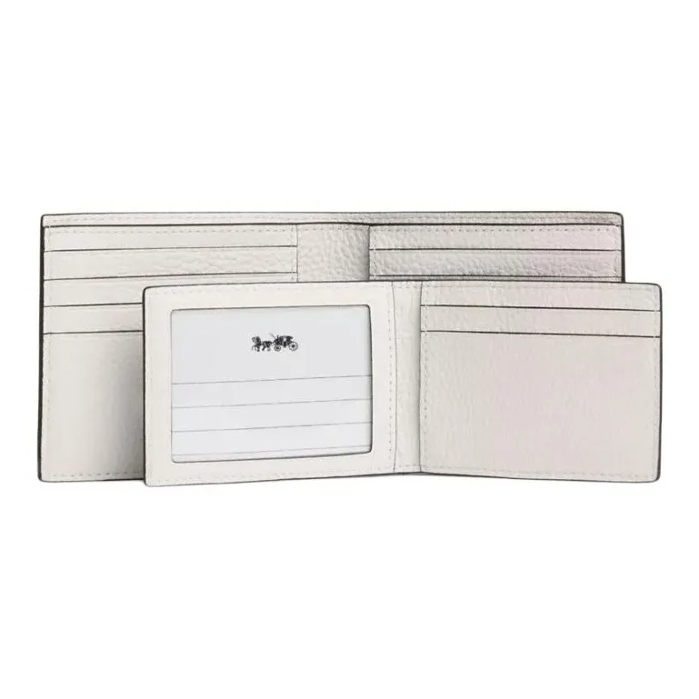 COACH 3 IN 1 Wallet Leather Wallet Mini Men's White-2
