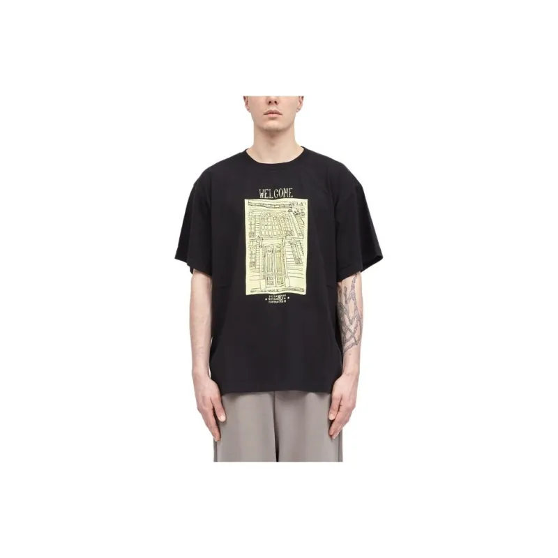 MM6 Maison Margiela SS24 Drop Shoulder Sleeve T Shirt Men's Black-0