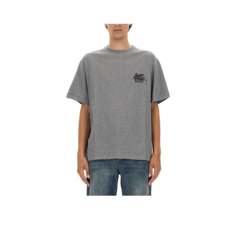 ETRO Logo Embroidered Crewneck T Shirt-0