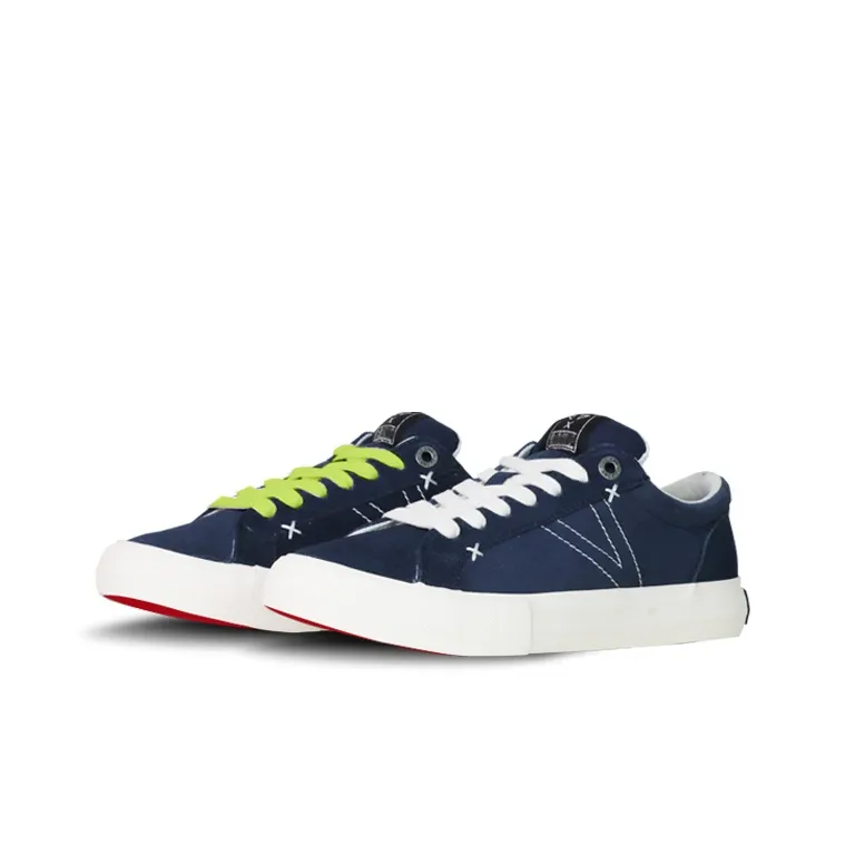 X JIMSUN'POP x JIMSUN Slip Resistant, Abrasion Resistant, Breathable Low Top Skateboard Shoes Unisex Blue-1