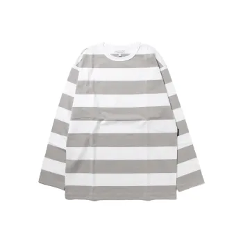 Agnes B. T-Shirts Men Gray White Stripes