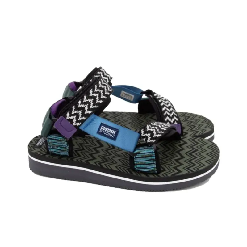 MISSONI x Suicoke Beach Sandals Unisex Black Gray-1