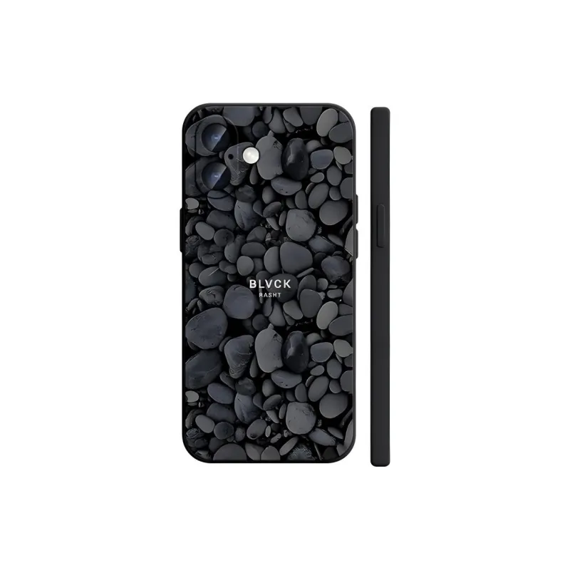Wei Xin TPU Material Black Pebble Phone Cases Compatible With IPhone 16/15 Pro Max/Apple 13/14 Pro Max Collection-0