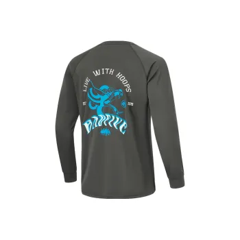 LiNing Raglan Sleeve Long Sleeved T Shirts Men's Obsidian Gray