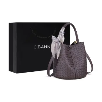 C°BANNER Sheepskin One Shoulder Crossbody Portable Handbag Bucket Bag Regular Women's Purple