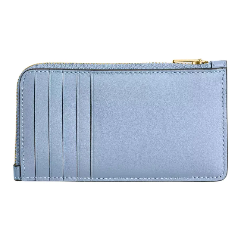 COACH Cow Leather Card Holder Mini Women's Blue-1